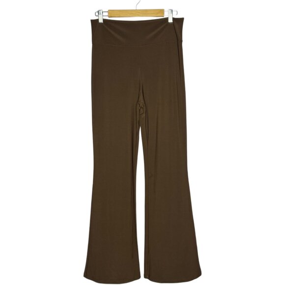 The Pyramid Collection Pants - Pyramid Collection Stretch Palazzo Wide Leg Pants Brown Sz L